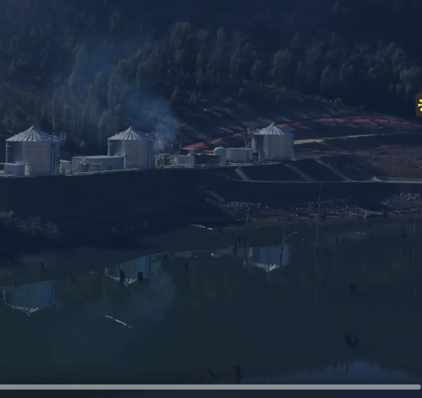 Water storage and treatment plant beside a tailings dam on an Australian mine site